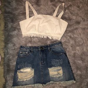 White crop top